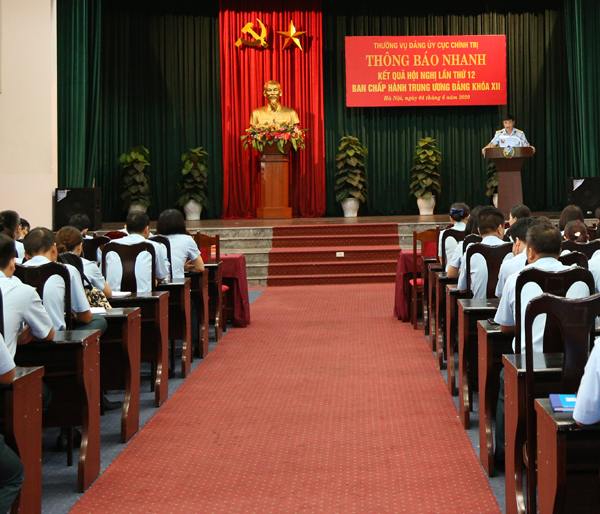 Cục Chính trị Quân chủng PK-KQ thông báo nhanh kết quả Hội nghị lần thứ 12 Ban chấp hành Trung ương Đảng khóa XII