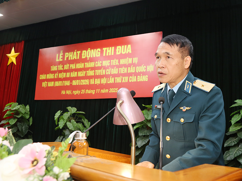 Cục Chính trị Quân chủng Phòng không - Không quân tổ chức Lễ phát động thi đua chào mừng kỷ niệm 80 năm Ngày Tổng tuyển cử đầu tiên bầu Quốc hội Việt Nam và Đại hội lần thứ XIV của Đảng