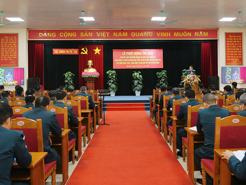 Cục Chính trị Quân chủng Phòng không - Không quân tổ chức Lễ phát động thi đua chào mừng kỷ niệm 80 năm Ngày Tổng tuyển cử đầu tiên bầu Quốc hội Việt Nam và Đại hội lần thứ XIV của Đảng