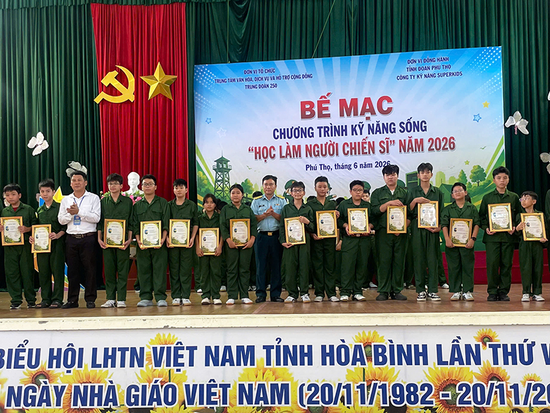 C&aacute;c tổ chức quần ch&uacute;ng Trung đo&agrave;n 250 phối hợp tổ chức Chương tr&igrave;nh kỹ năng sống &ldquo;Học l&agrave;m người chiến sĩ&rdquo; năm 2026