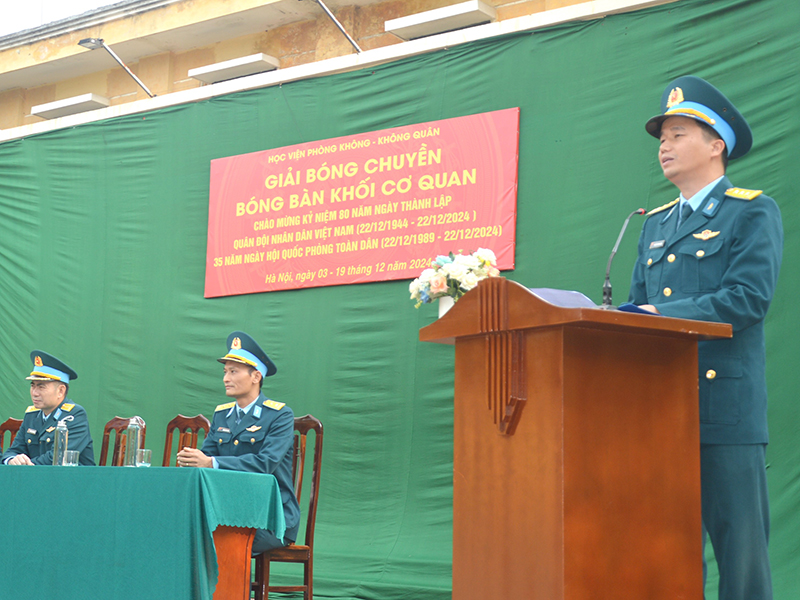 Học viện Phòng không - Không quân khai mạc giải thi đấu thể thao chào mừng Kỷ niệm 80 năm Ngày thành lập QĐND Việt Nam