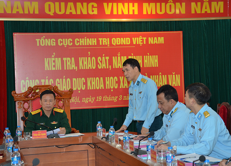 Tổng cục Chính trị QĐND Việt Nam kiểm tra, khảo sát, nắm tình hình công tác giáo dục Khoa học Xã hội và Nhân văn tại Trường Cao đẳng Kỹ thuật PK-KQ