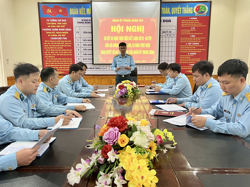 Đảng ủy Trung đoàn 236 sơ kết 3 năm thực hiện Kết luận số 01 của Bộ Chính trị khóa XIII
