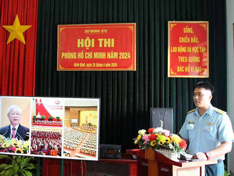 Sư đoàn 372 tổ chức Hội thi Phòng Hồ Chí Minh năm 2024