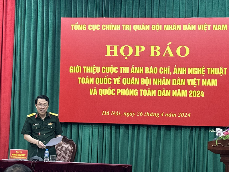 Tổng Cục Chính trị QĐND Việt Nam tổ chức Họp báo giới thiệu Cuộc thi ảnh báo chí, ảnh nghệ thuật toàn quốc về QĐND Việt Nam và Quốc phòng toàn dân năm 2024