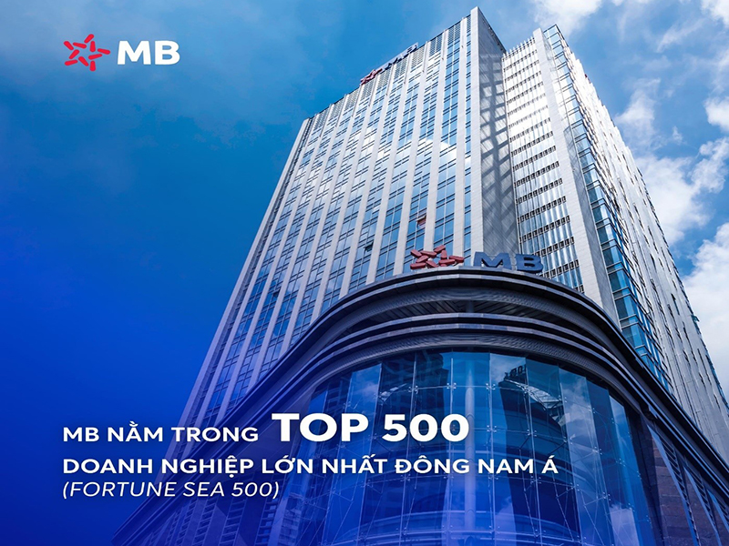 MB nằm trong TOP 500 doanh nghiệp lớn nhất Đông Nam Á