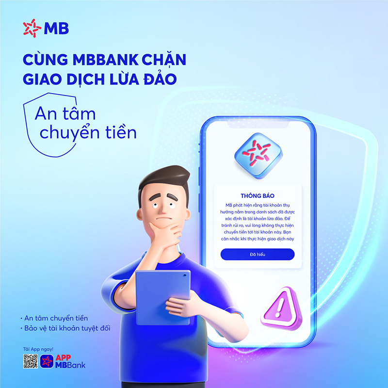 MB thêm tính năng nhận diện tài khoản lừa đảo khi chuyển tiền