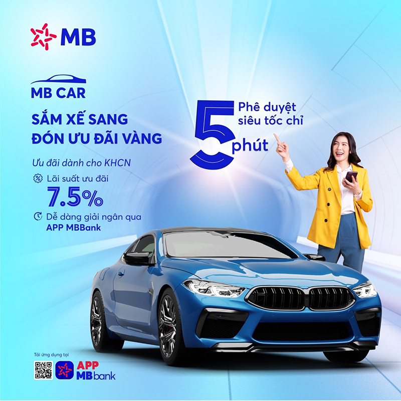 MB cho vay mua ôtô phê duyệt siêu tốc chỉ trong 5 phút