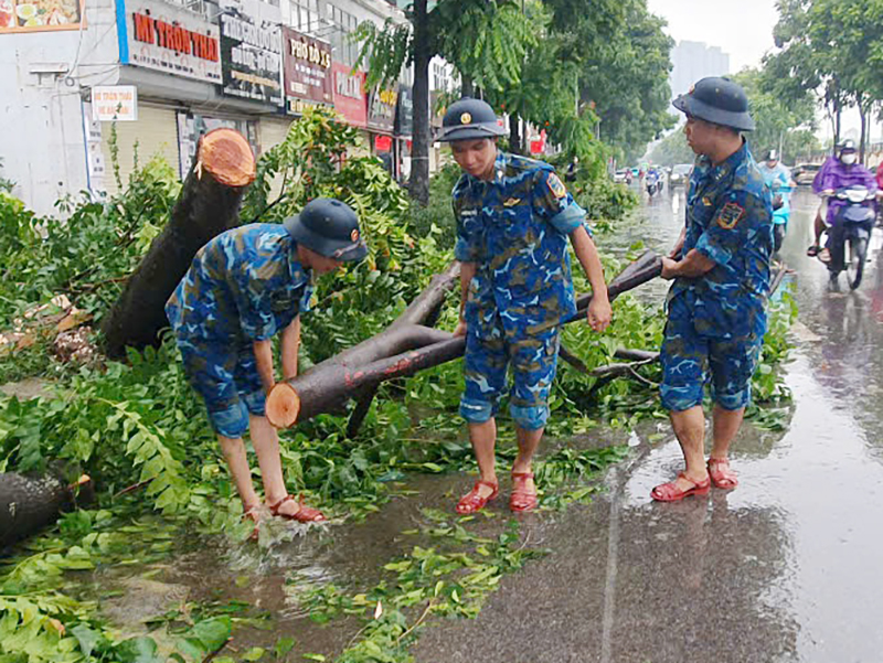 Các lực lượng của Quân chủng Phòng không - Không quân tham gia khắc phục hậu quả bão số 3