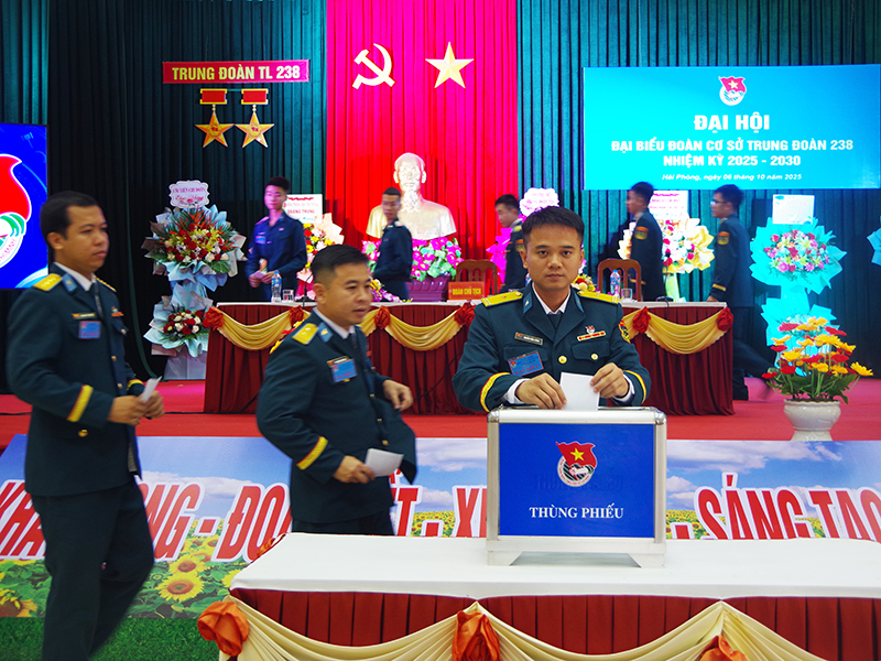 Đoàn cơ sở Trung đoàn 238 tổ chức Đại hội đại biểu Đoàn cơ sở nhiệm kỳ 2025 - 2030