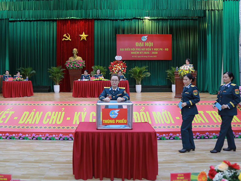 Đại hội đại biểu Hội Phụ nữ cơ sở Viện Y học Phòng không - Không quân nhiệm kỳ 2025-2030 thành công tốt đẹp