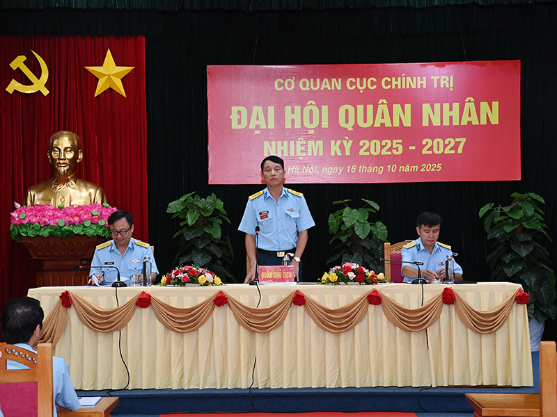 Đại hội quân nhân cơ quan Cục Chính trị Quân chủng PK-KQ nhiệm kỳ 2025 - 2027