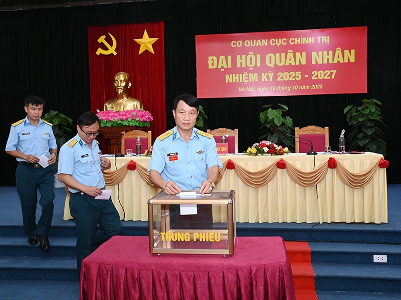 Đại hội quân nhân cơ quan Cục Chính trị Quân chủng PK-KQ nhiệm kỳ 2025 - 2027
