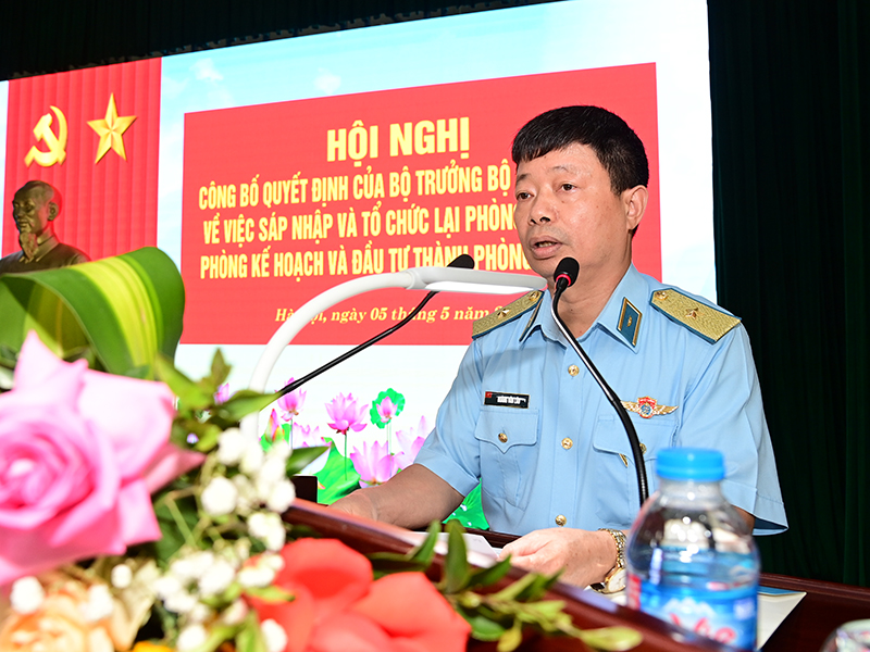 Quân chủng Phòng không - Không quân công bố Quyết định của Bộ trưởng Bộ Quốc phòng về việc sáp nhập, tổ chức lại Phòng Tài chính, Phòng Kế hoạch và Đầu tư thành Phòng Tài chính