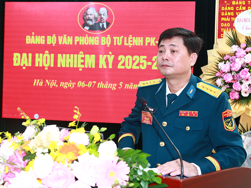 Đảng bộ Văn phòng Đảng ủy, Bộ Tư lệnh Quân chủng PK-KQ tổ chức Đại hội nhiệm kỳ 2025-2030