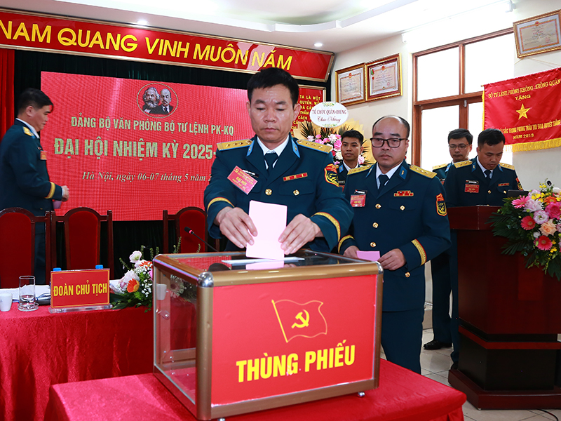 Đảng bộ Văn phòng Đảng ủy, Bộ Tư lệnh Quân chủng PK-KQ tổ chức Đại hội nhiệm kỳ 2025-2030