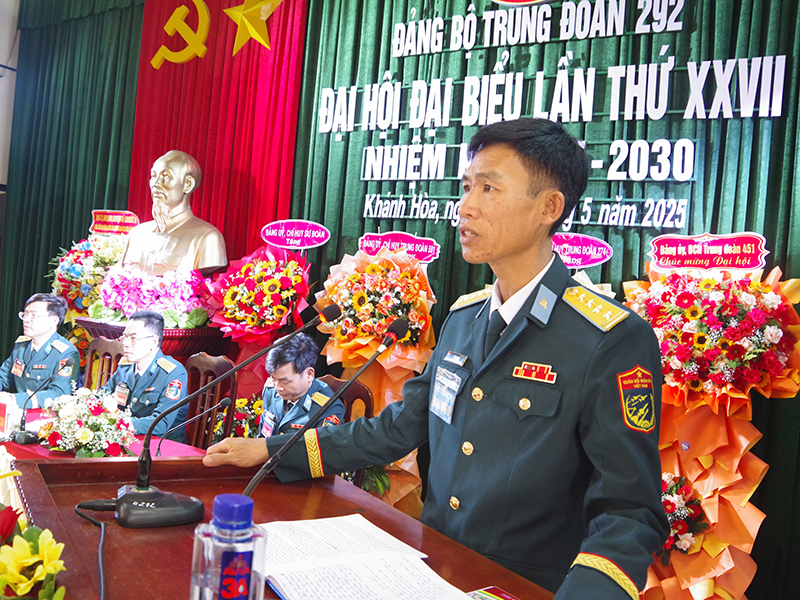 Đảng bộ Trung đoàn 292 tổ chức Đại hội đại biểu nhiệm kỳ 2025 - 2030