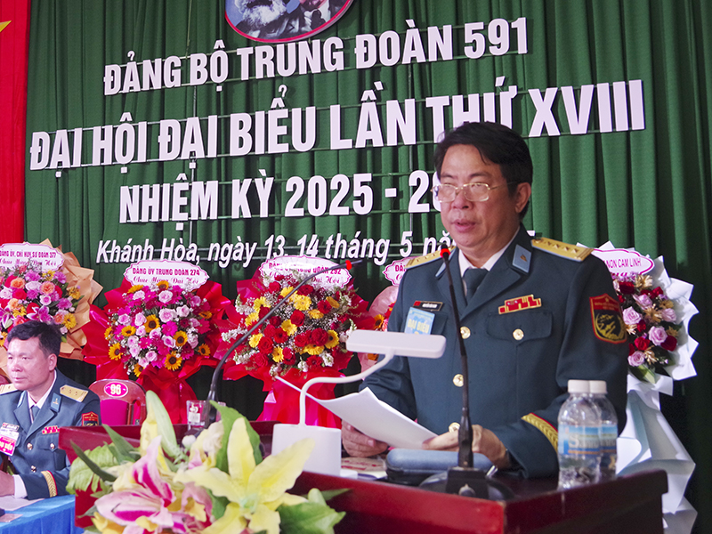 Đảng bộ Trung đoàn 591 tổ chức Đại hội đại biểu nhiệm kỳ 2025 - 2030