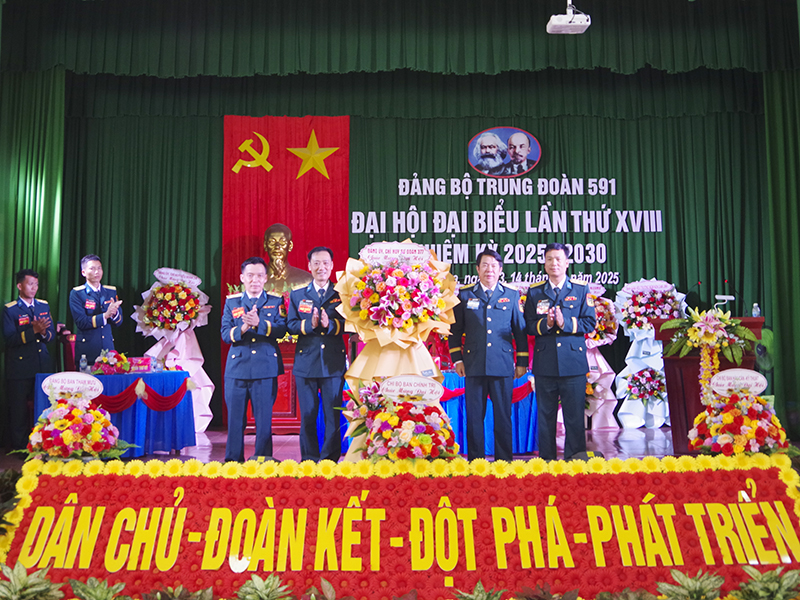 Đảng bộ Trung đoàn 591 tổ chức Đại hội đại biểu nhiệm kỳ 2025 - 2030