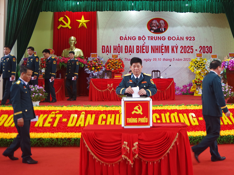 Đảng bộ Trung đoàn 923 tổ chức Đại hội đại biểu nhiệm kỳ 2025 - 2030