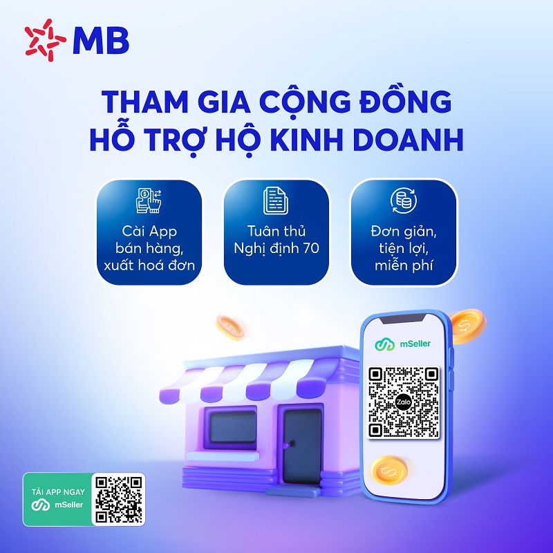MB tặng miễn phí app bán hàng, xuất hóa đơn điện tử chỉ cần điện thoại