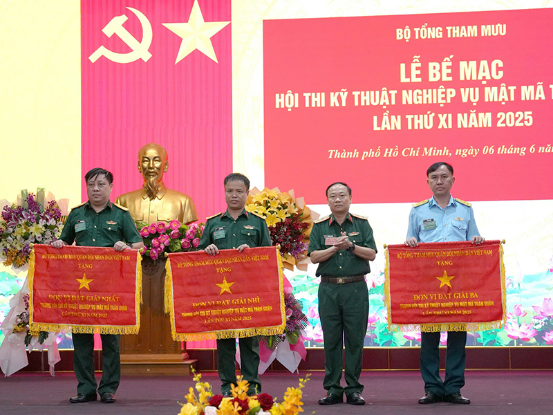 Quân chủng Phòng không -Không quân đạt giải ba tại Hội thi kỹ thuật nghiệp vụ mật mã toàn quân lần thứ XI năm 2025