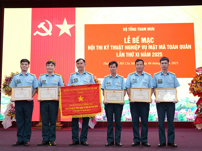 Quân chủng Phòng không -Không quân đạt giải ba tại Hội thi kỹ thuật nghiệp vụ mật mã toàn quân lần thứ XI năm 2025