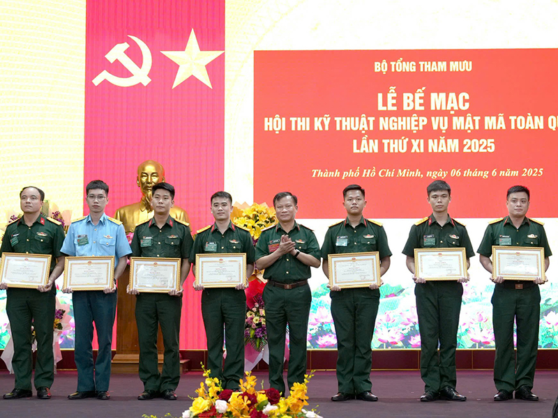 Quân chủng Phòng không -Không quân đạt giải ba tại Hội thi kỹ thuật nghiệp vụ mật mã toàn quân lần thứ XI năm 2025