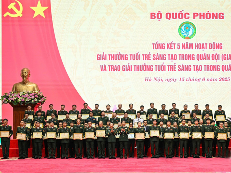 Bộ Quốc phòng tổng kết 5 năm Giải thưởng “Tuổi trẻ sáng tạo” trong Quân đội (2020-2025) và trao Giải thưởng lần thứ 25