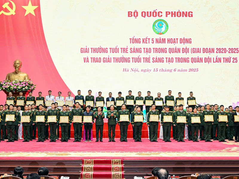 Bộ Quốc phòng tổng kết 5 năm Giải thưởng “Tuổi trẻ sáng tạo” trong Quân đội (2020-2025) và trao Giải thưởng lần thứ 25