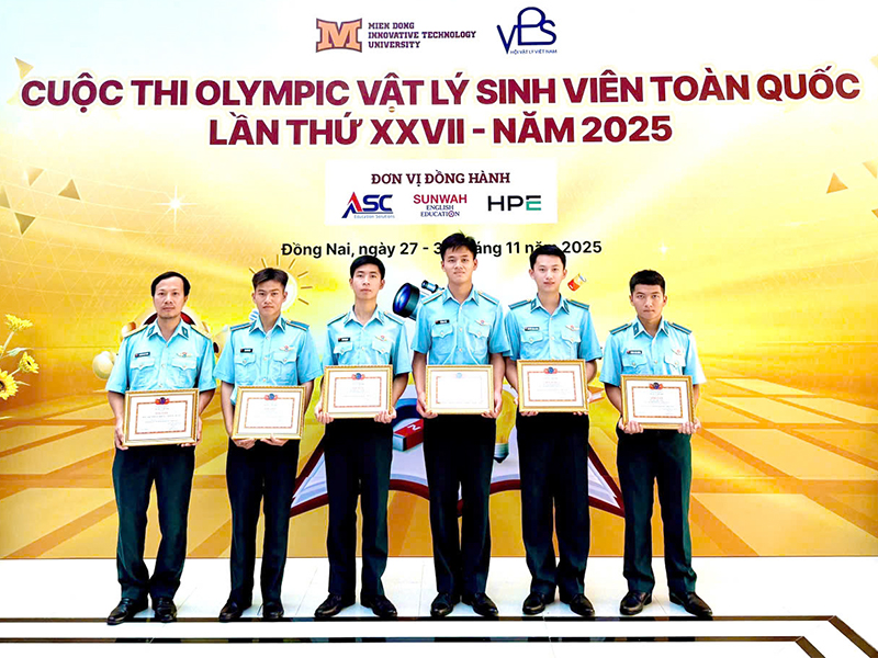 Học viện Phòng không-Không quân đoạt giải Ba toàn đoàn Cuộc thi Olympic Vật lý sinh viên toàn quốc lần thứ XXVII