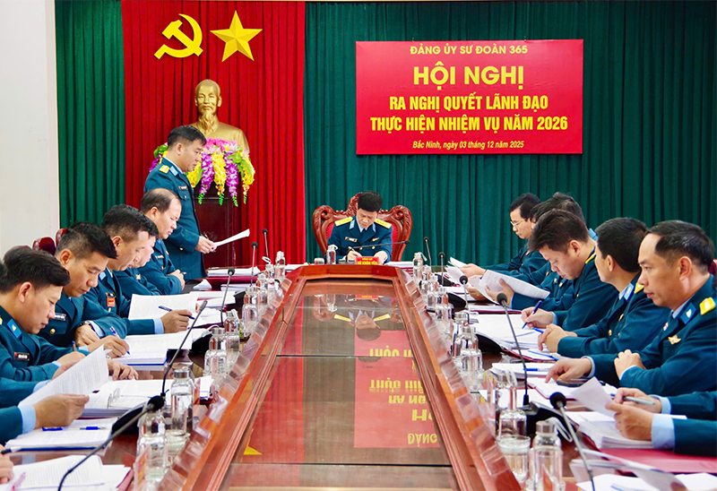 Đảng ủy Sư đoàn 365 ra Nghị quyết lãnh đạo nhiệm vụ năm 2026