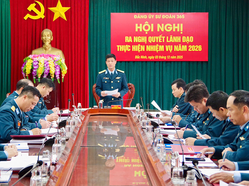 Đảng ủy Sư đoàn 365 ra Nghị quyết lãnh đạo nhiệm vụ năm 2026