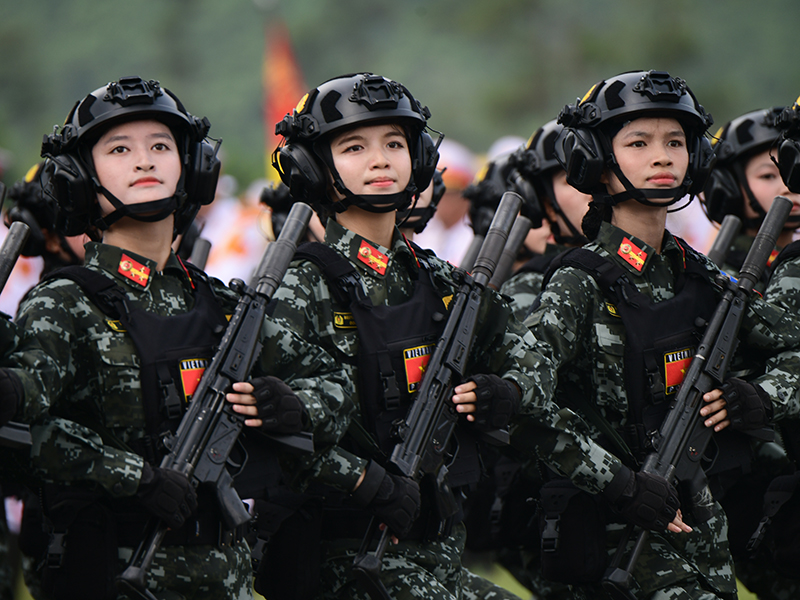 Lực lượng diễu binh, diễu hành tiếp tục tổng hợp luyện lần thứ ba
