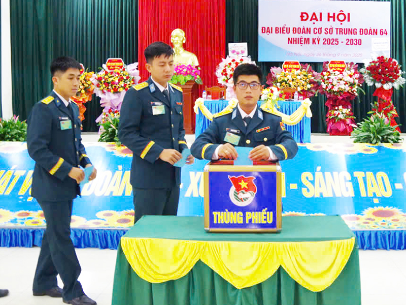 Đoàn cơ sở Trung đoàn 64 tổ chức Đại hội đại biểu nhiệm kỳ 2025 - 2030