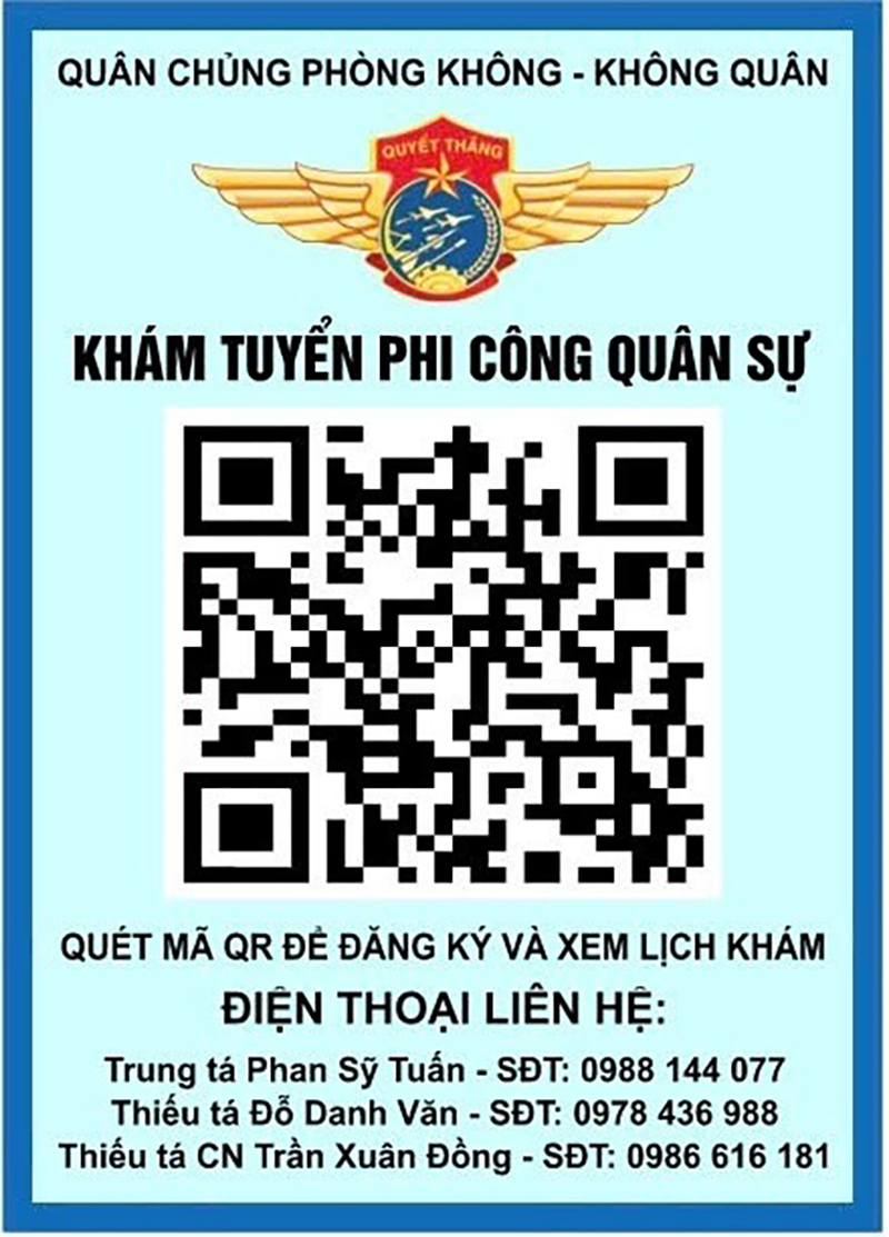 Thông báo lịch khám tuyển phi công quân sự năm học 2026-2027
