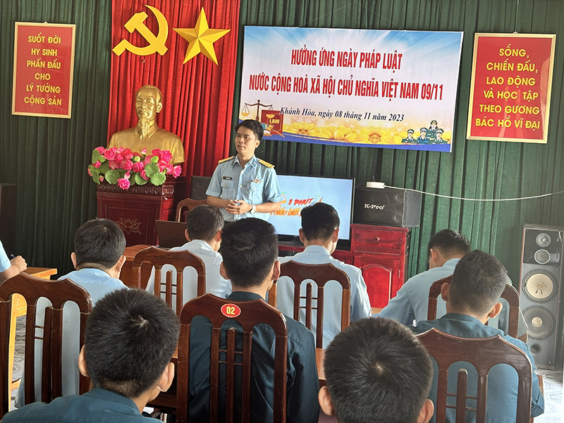 Trạm Ra đa 67, Trung đoàn 292 hưởng ứng Ngày Pháp luật Việt Nam năm 2023