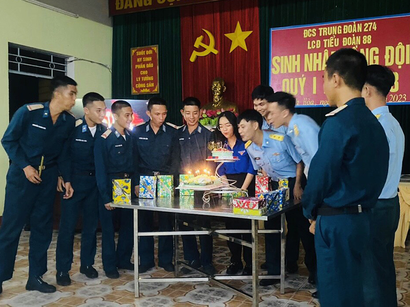 Liên chi đoàn Tiểu đoàn 88 tổ chức sinh nhật đồng đội Quý I năm 2023