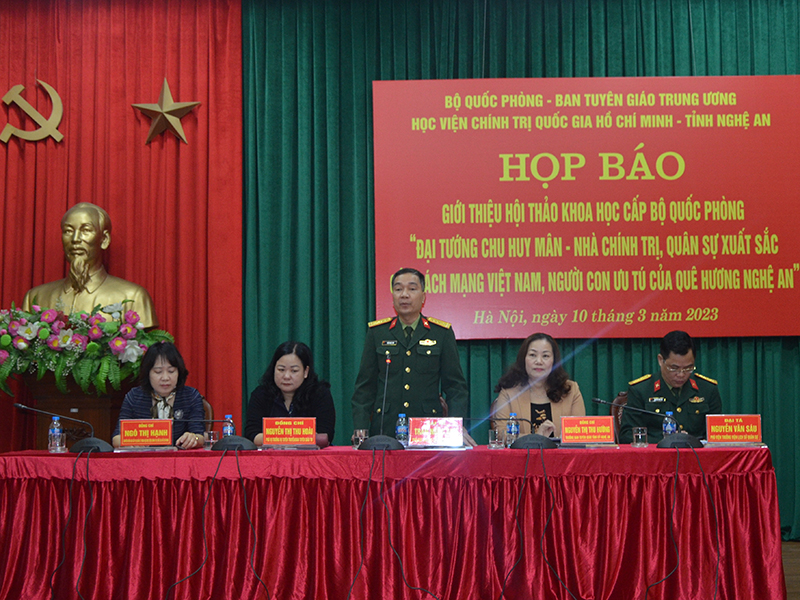 Bộ Quốc phòng họp báo giới thiệu Hội thảo khoa học kỷ niệm 110 năm Ngày sinh đồng chí Đại tướng Chu Huy Mân