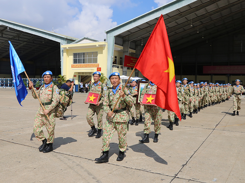 Bộ Quốc phòng tổ chức Lễ xuất quân Bệnh viện dã chiến cấp 2 số 5 và Đội công binh số 2 đi thực hiện nhiệm vụ tại Phái bộ gìn giữ hòa bình Liên Hợp Quốc tại Nam Xu-đăng và Abyei