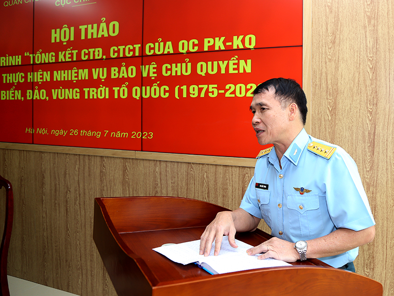 Hội thảo Công trình “Tổng kết CTĐ, CTCT của Quân chủng PK-KQ trong thực hiện nhiệm vụ bảo vệ chủ quyền biên giới, biển, đảo, vùng trời Tổ quốc (1975-2020)”