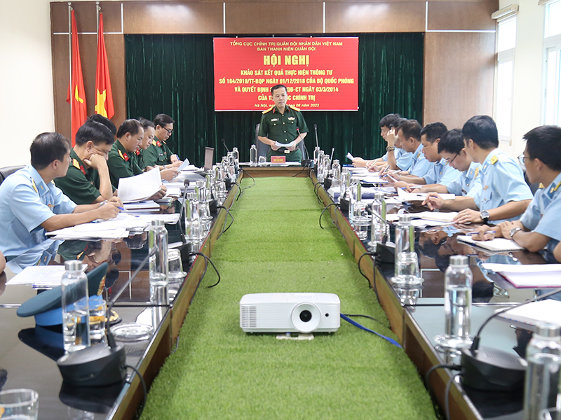 Ban Thanh niên Quân đội khảo sát kết quả thực hiện Thông tư số 164 của Bộ Quốc phòng và Quyết định số 294 của Tổng cục Chính trị QĐND Việt Nam