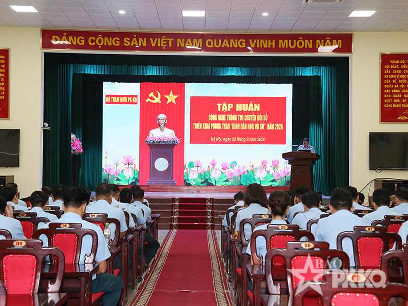 Bộ Tham mưu PK-KQ tập huấn CNTT, chuyển đổi số, triển khai  phong tr&agrave;o b&igrave;nh d&acirc;n học vụ số năm 2026