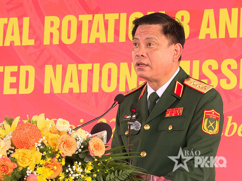 Bộ Quốc ph&ograve;ng tổ chức Lễ xuất qu&acirc;n l&ecirc;n đường thực hiện nhiệm vụ g&igrave;n giữ h&ograve;a b&igrave;nh Li&ecirc;n hợp quốc