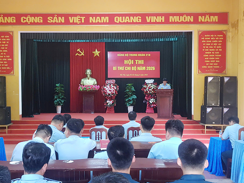 Đảng bộ Trung đo&agrave;n 218 tổ chức th&agrave;nh c&ocirc;ng Hội thi B&iacute; thư Chi bộ năm 2026 l&agrave;m trước trong to&agrave;n Qu&acirc;n chủng PK-KQ