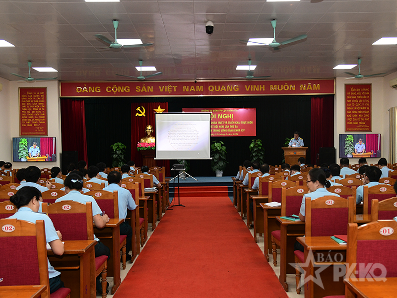 Đảng ủy Cục Ch&iacute;nh trị Qu&acirc;n chủng Ph&ograve;ng kh&ocirc;ng-Kh&ocirc;ng qu&acirc;n tổ chức Hội nghị nghi&ecirc;n cứu, học tập, qu&aacute;n triệt v&agrave; triển khai thực hiện Nghị quyết Hội nghị lần thứ ba Ban Chấp h&agrave;nh Trung ương Đảng kh&oacute;a XIV