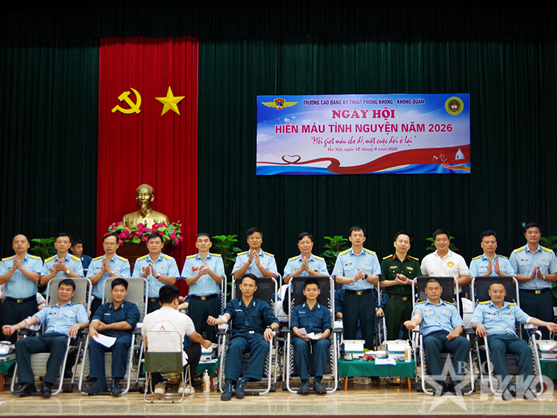 Trường Cao đẳng Kỹ thuật Phòng không-Không quân tổ chức “Ngày hội hiến máu tình nguyện” năm 2026