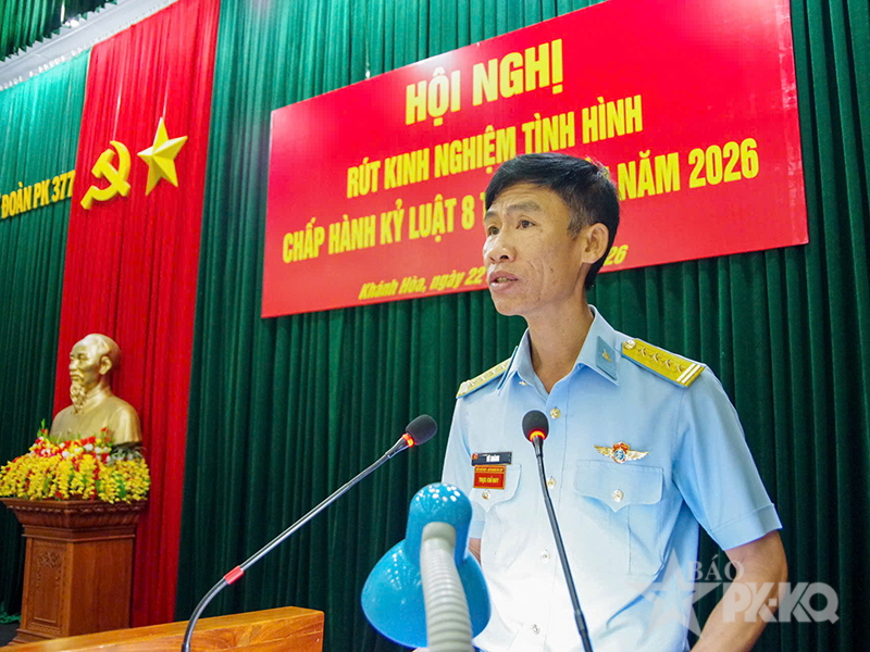 Sư đoàn 377 rút kinh nghiệm công tác chấp hành kỷ luật 8 tháng đầu năm 2026