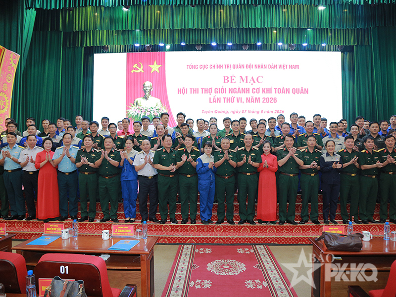 Quân chủng Phòng không-Không quân đạt giải nhất toàn đoàn và 4 “bàn tay vàng” tại Hội thi thợ giỏi ngành cơ khí toàn quân lần thứ VI năm 2026