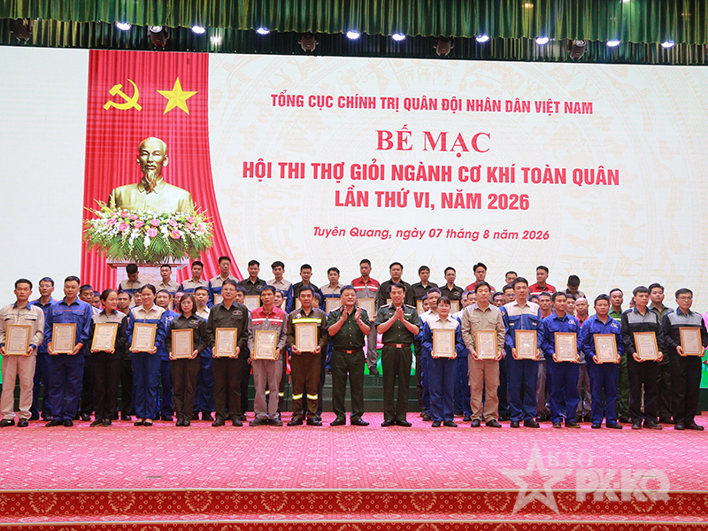 Quân chủng Phòng không-Không quân đạt giải nhất toàn đoàn và 4 “bàn tay vàng” tại Hội thi thợ giỏi ngành cơ khí toàn quân lần thứ VI năm 2026